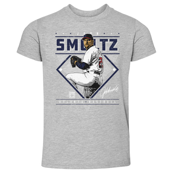 500LVL John Smoltz Kids T-Shirt - Atlanta Baseball John Smoltz Atlanta Diamond Name Wht