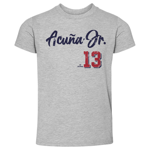 Ronald Acuna Jr. Kids Toddler T-Shirt - Heather Gray - Atlanta | 500 Level Major League Baseball Players Association (MLBPA)