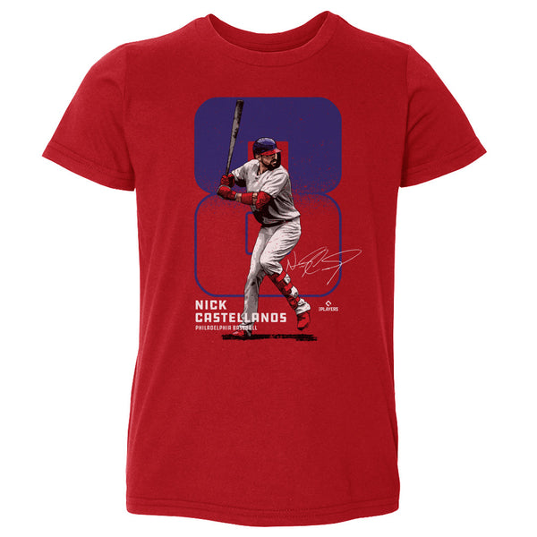 Nick Castellanos Kids Toddler T-Shirt - Red - Philadelphia | 500 Level Major League Baseball Players Association (MLBPA)