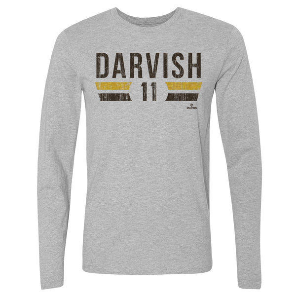 Yu Darvish San Diego Padres Men's Navy Base Runner Tri-Blend Long Sleeve T- Shirt 