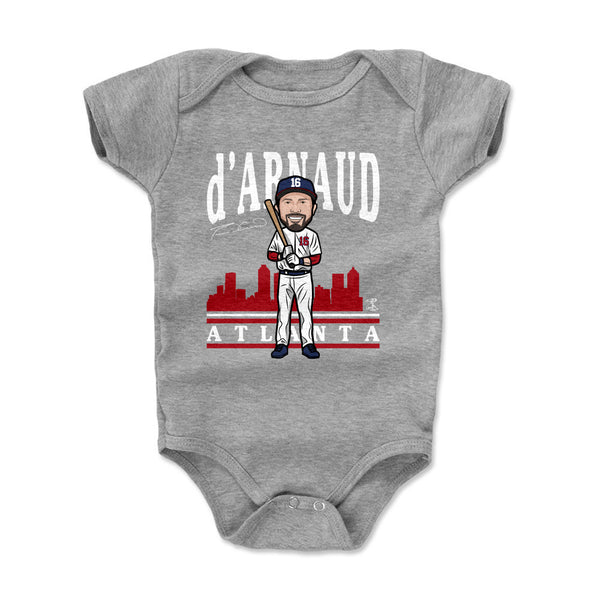 Travis d'Arnaud Women's T-Shirt - Heather Gray - Atlanta | 500 Level Major League Baseball Players Association (MLBPA)