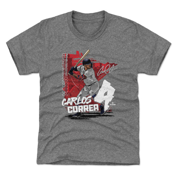 Carlos Correa Kids Toddler T-Shirt - Heather Gray - Minnesota | 500 Level Major League Baseball Players Association (MLBPA)