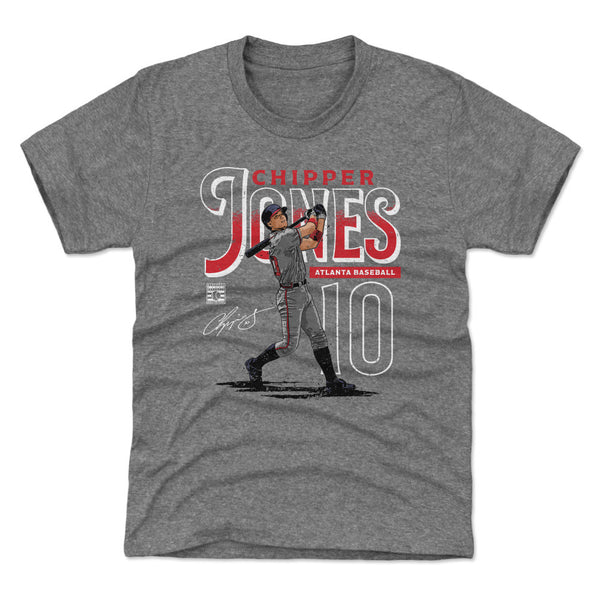 Atlanta Braves Chipper Jones Men's Cotton T-Shirt - Heather Gray - Atlanta | 500 Level