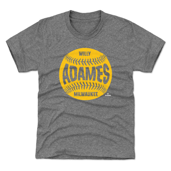 Willy Adames Kids T-Shirt - Tri Gray - Milwaukee | 500 Level Major League Baseball Players Association (MLBPA)