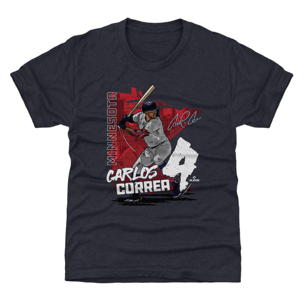 Carlos Correa Kids Toddler T-Shirt - Heather Gray - Minnesota | 500 Level Major League Baseball Players Association (MLBPA)