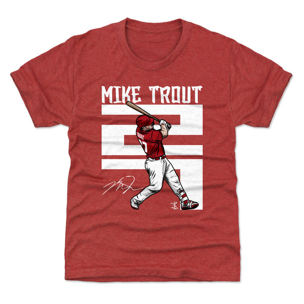 Mike Trout Kids T-Shirt - Tri Red - Los Angeles | 500 Level Major League Baseball Players Association (MLBPA)