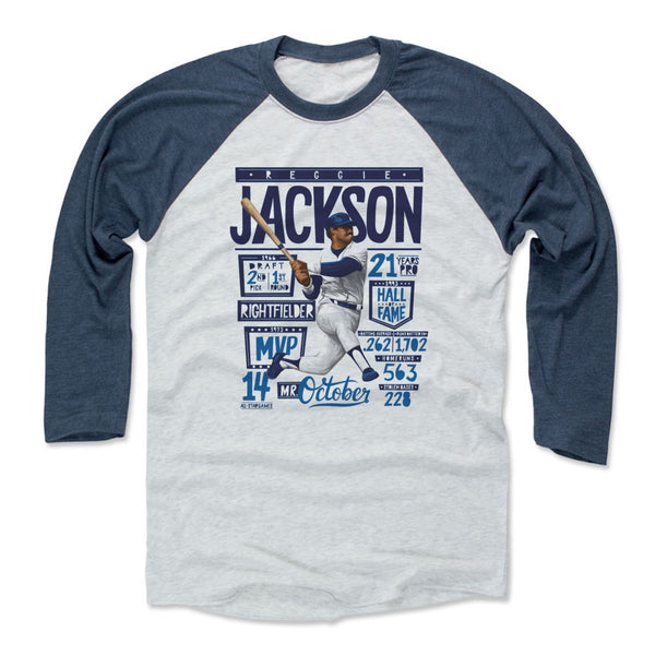 Reggie Jackson Baseball Tee Shirt, New York Throwbacks Men's Baseball T- Shirt