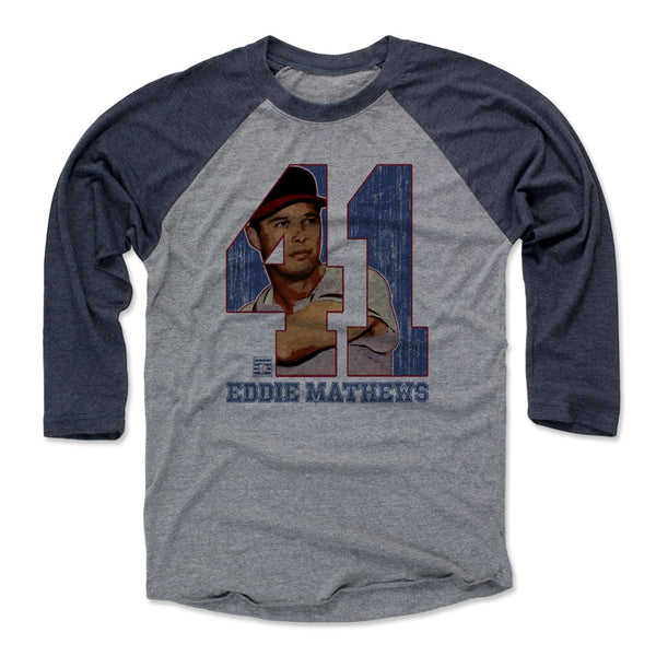  Eddie Mathews Shirt (Cotton, Small, Heather Gray