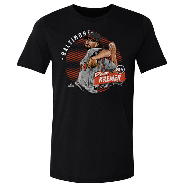 Dean Kremer Men's Cotton T-Shirt - Black - Baltimore | 500 Level Major League Baseball Players Association (MLBPA)