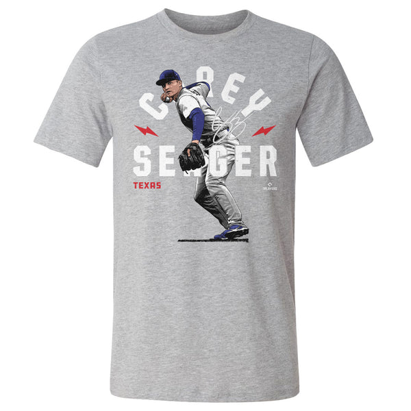Corey Seager Women's T-Shirt - Heather Gray - Texas | 500 Level Major League Baseball Players Association (MLBPA)