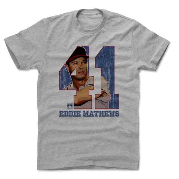 Eddie Mathews Shirt, Milwaukee Baseball Hall of Fame Men's Cotton T-Shirt