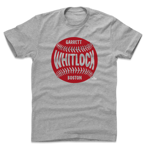 Boston Red Sox Garrett Whitlock Men's Cotton T-Shirt - Heather Gray - Boston | 500 Level Major League Baseball Players Association (MLBPA)