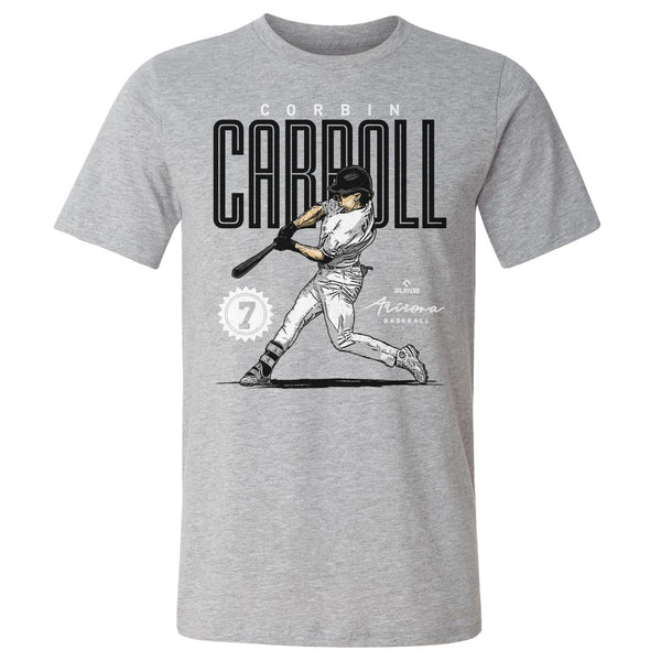 Arizona Diamondbacks Corbin Carroll Men's Cotton T-Shirt - Heather Gray - Arizona | 500 Level Major League Baseball Players Association (MLBPA)