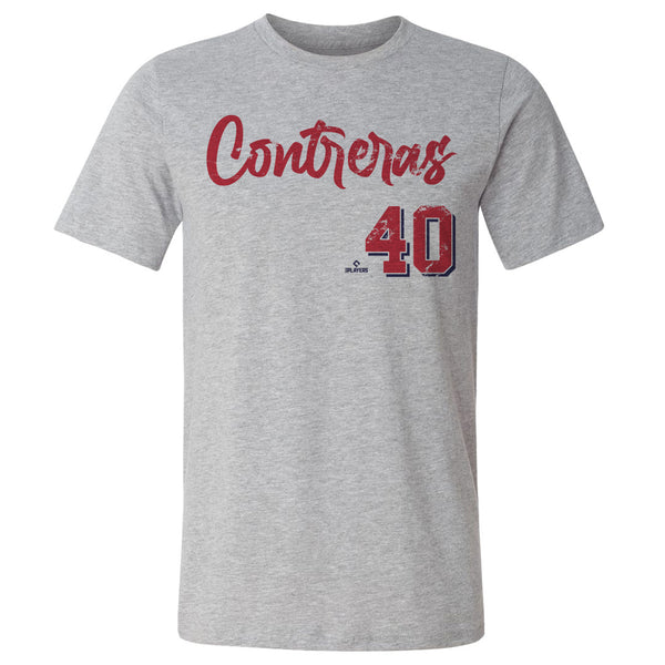 Willson Contreras Men's Premium T-Shirt - Tri Red - St. Louis | 500 Level Major League Baseball Players Association (MLBPA)