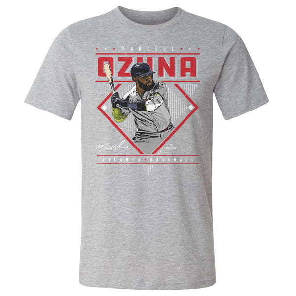 Atlanta Braves Marcell Ozuna Men's Premium T-Shirt - Tri Navy - Atlanta | 500 Level Major League Baseball Players Association (MLBPA)