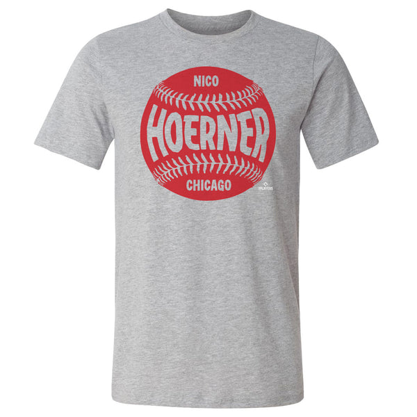 Nico Hoerner Men's Cotton T-Shirt - White - Chicago | 500 Level Major League Baseball Players Association (MLBPA)