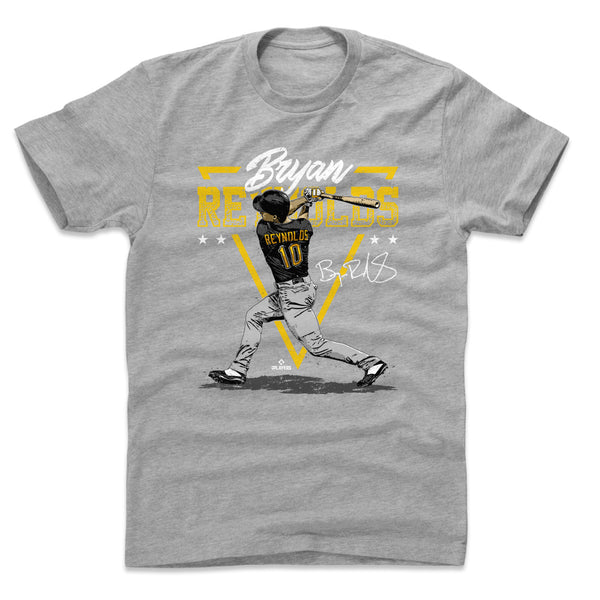 Pittsburgh Pirates Bryan Reynolds Men's Cotton T-Shirt - Heather Gray - Pittsburgh | 500 Level Major League Baseball Players Association (MLBPA)