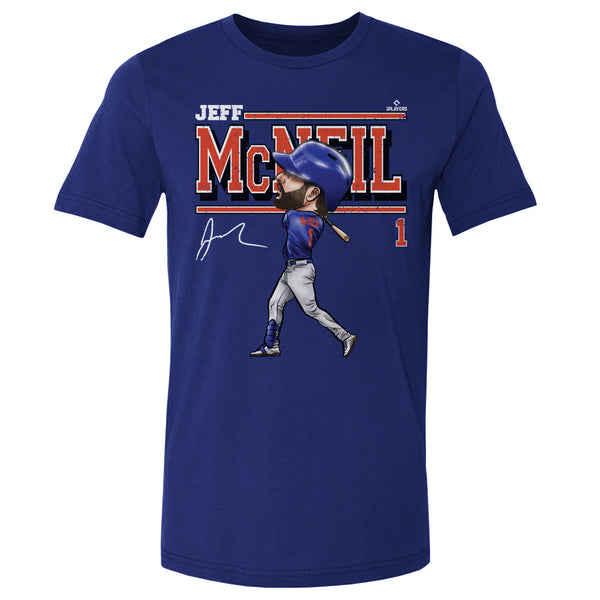 Jeff McNeil Men's Cotton T-Shirt - Royal Blue - New York | 500 Level Major League Baseball Players Association (MLBPA)