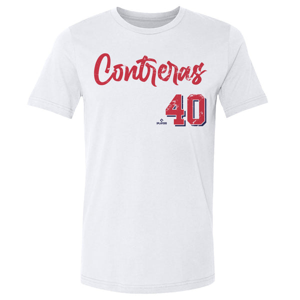 Willson Contreras Men's Premium T-Shirt - Tri Red - St. Louis | 500 Level Major League Baseball Players Association (MLBPA)