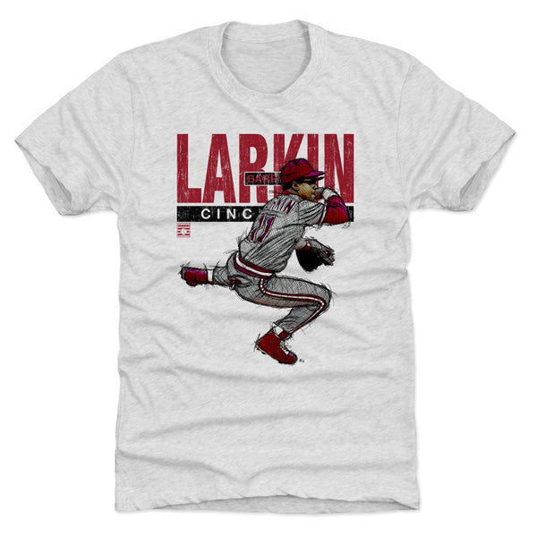  Barry Larkin Shirt (Cotton, Small, Heather Gray