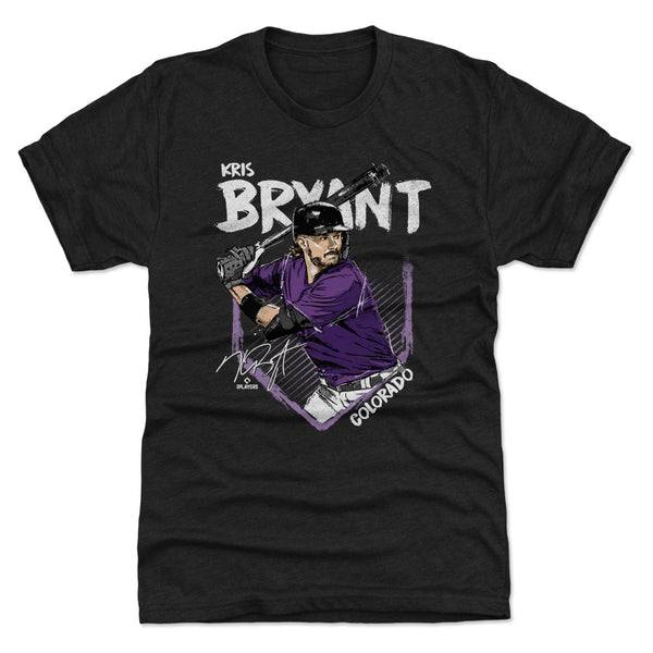 Colorado Rockies Kris Bryant Men's Premium T-Shirt - Heather Purple - Colorado | 500 Level Major League Baseball Players Association (MLBPA)