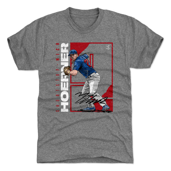 Nico Hoerner Men's Cotton T-Shirt - White - Chicago | 500 Level Major League Baseball Players Association (MLBPA)