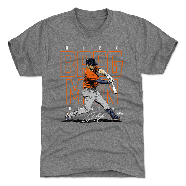 Houston Astros Alex Bregman Men's Premium T-Shirt - Tri Gray - Houston | 500 Level Major League Baseball Players Association (MLBPA)