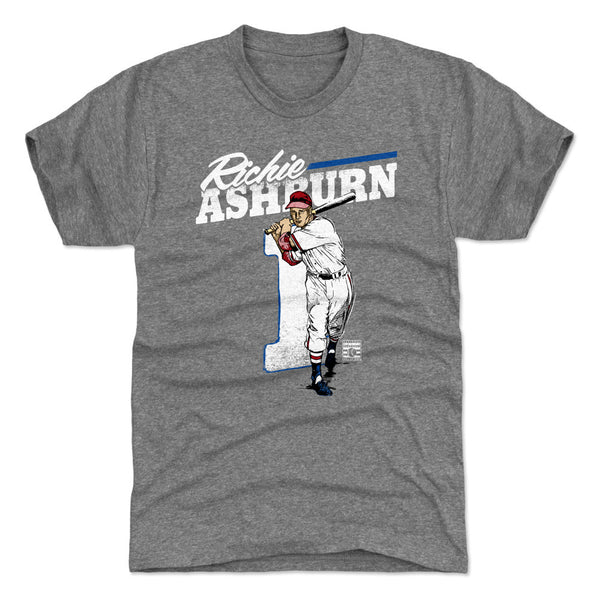 Philadelphia Phillies Rhys Hoskins Men's Cotton T-Shirt - Heather Gray - Philadelphia | 500 Level Major League Baseball Players Association (MLBPA)