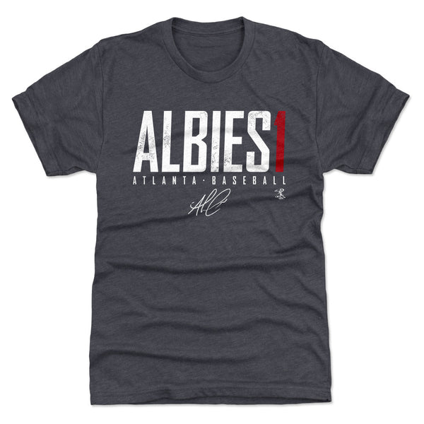 Ozzie Albies Men's Cotton T-Shirt - White - Atlanta | 500 Level Major League Baseball Players Association (MLBPA)