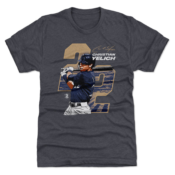 Milwaukee Brewers Men's 500 Level Christian Yelich Milwaukee Navy Shirt