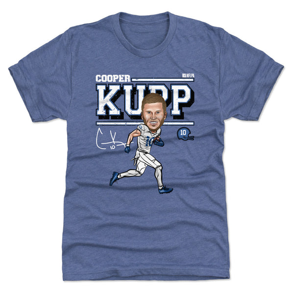 500 Level Men's Cooper Kupp Los Angeles Rams Cartoon Blue Player T-Shirt, M / Blue