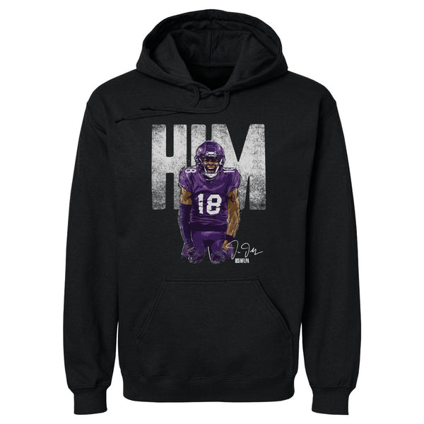 PURPLE Vikings Justin Jefferson Pic Hooded Sweatshirt YOUTH MEDIUM