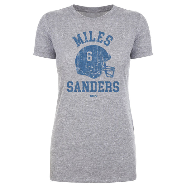 Official Miles Sanders Carolina Cartoon Player T-shirt Ladies Tee