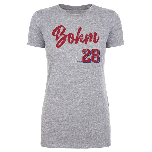 Alec Bohm Women's T-Shirt - Red - Philadelphia | 500 Level Major League Baseball Players Association (MLBPA)