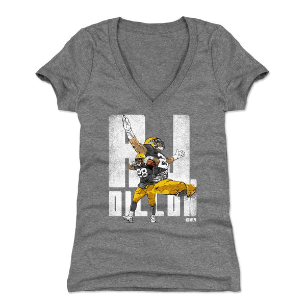 Women's AJ Dillon Name & Number Slim Fit T-Shirt - Gold - Tshirtsedge