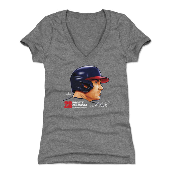 Matt Olson: Oly Smokes Atlanta, Women's V-Neck T-Shirt / Small - MLB - Sports Fan Gear | breakingt