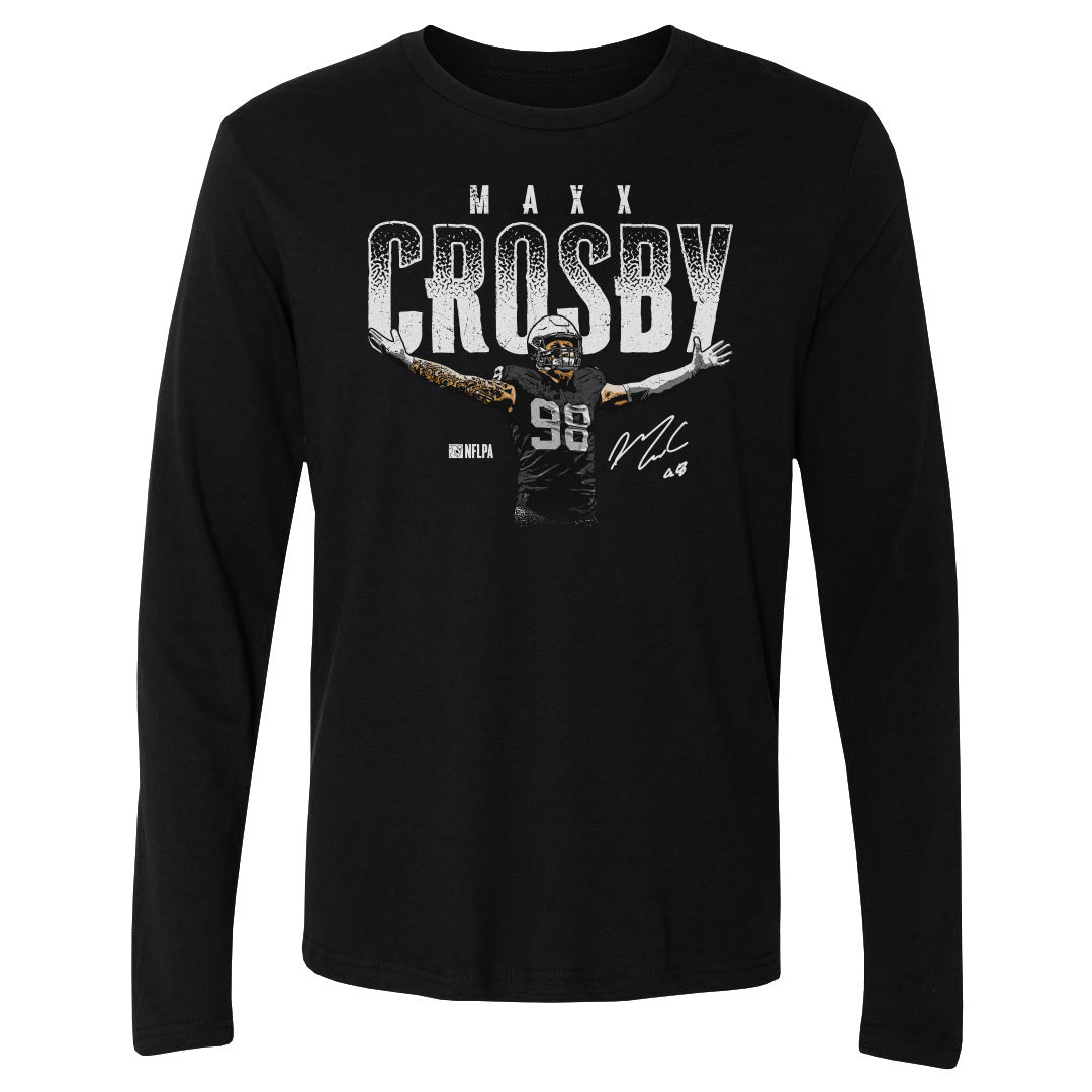 Maxx Crosby Men&#39;s Long Sleeve T-Shirt | 500 LEVEL