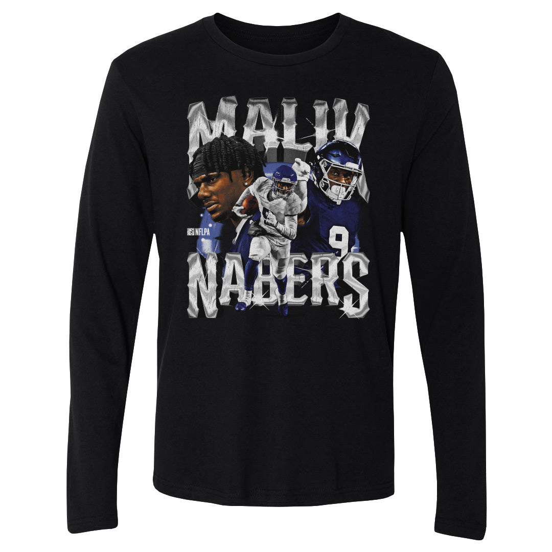 Malik Nabers Men&#39;s Long Sleeve T-Shirt | 500 LEVEL