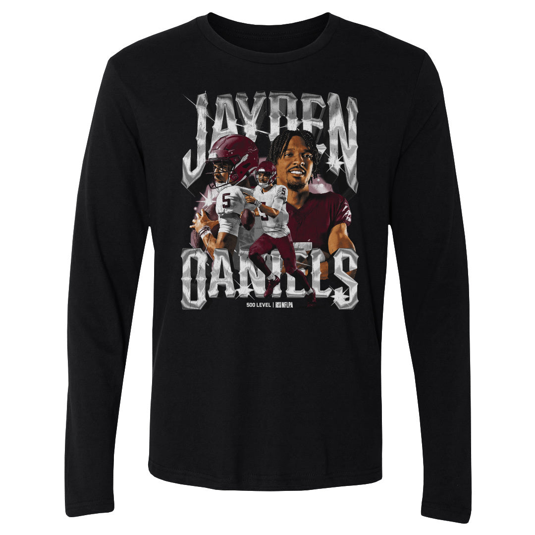 Jayden Daniels Men&#39;s Long Sleeve T-Shirt | 500 LEVEL