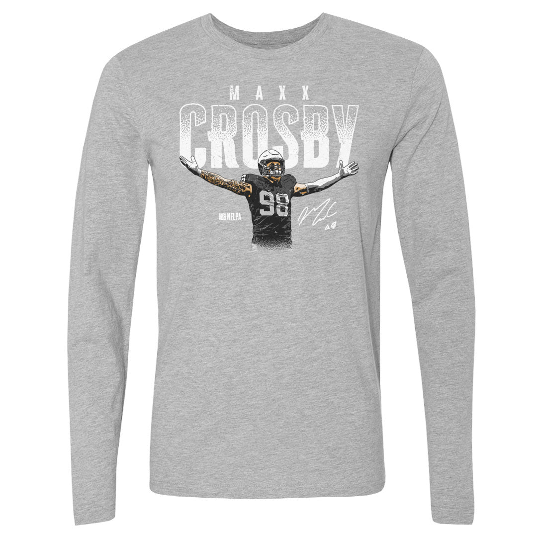 Maxx Crosby Men&#39;s Long Sleeve T-Shirt | 500 LEVEL