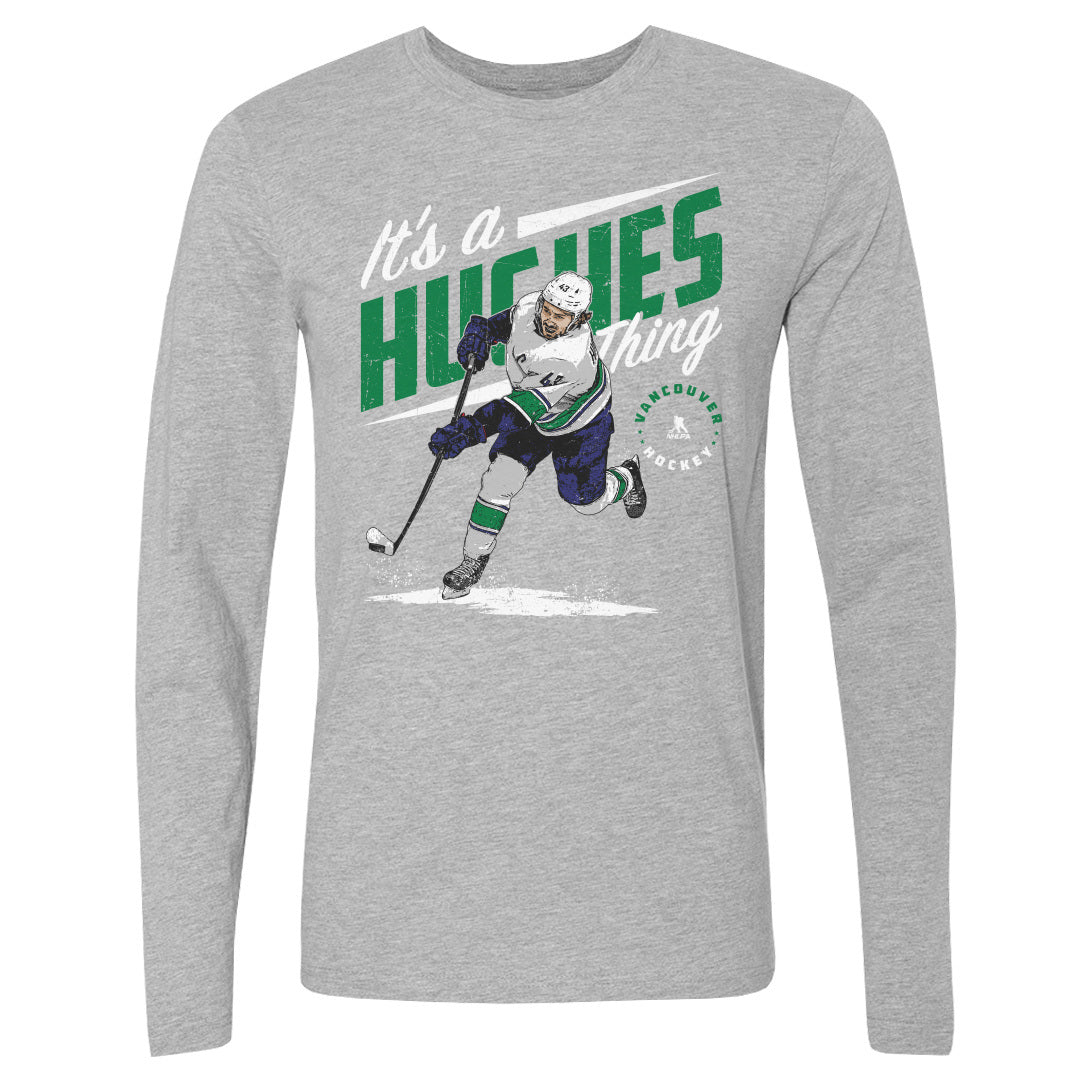 Quinn Hughes Men&#39;s Long Sleeve T-Shirt | 500 LEVEL