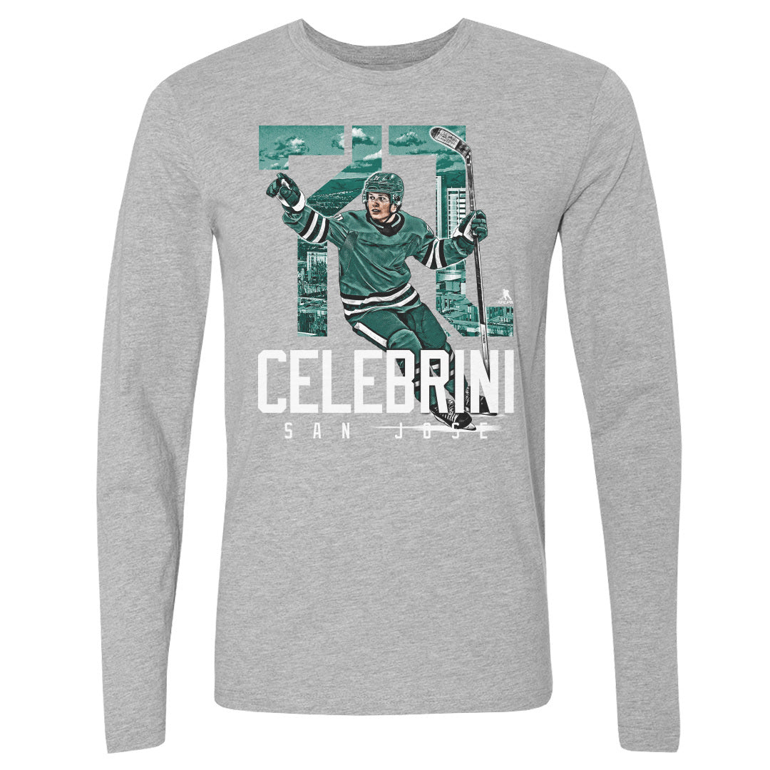 Macklin Celebrini Men&#39;s Long Sleeve T-Shirt | 500 LEVEL