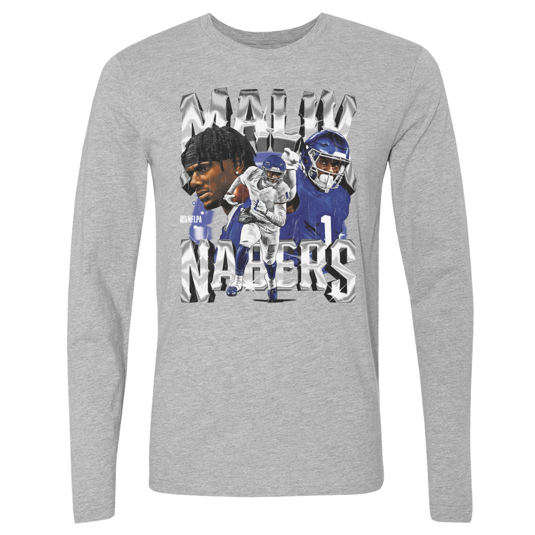 Malik Nabers Men&#39;s Long Sleeve T-Shirt | 500 LEVEL