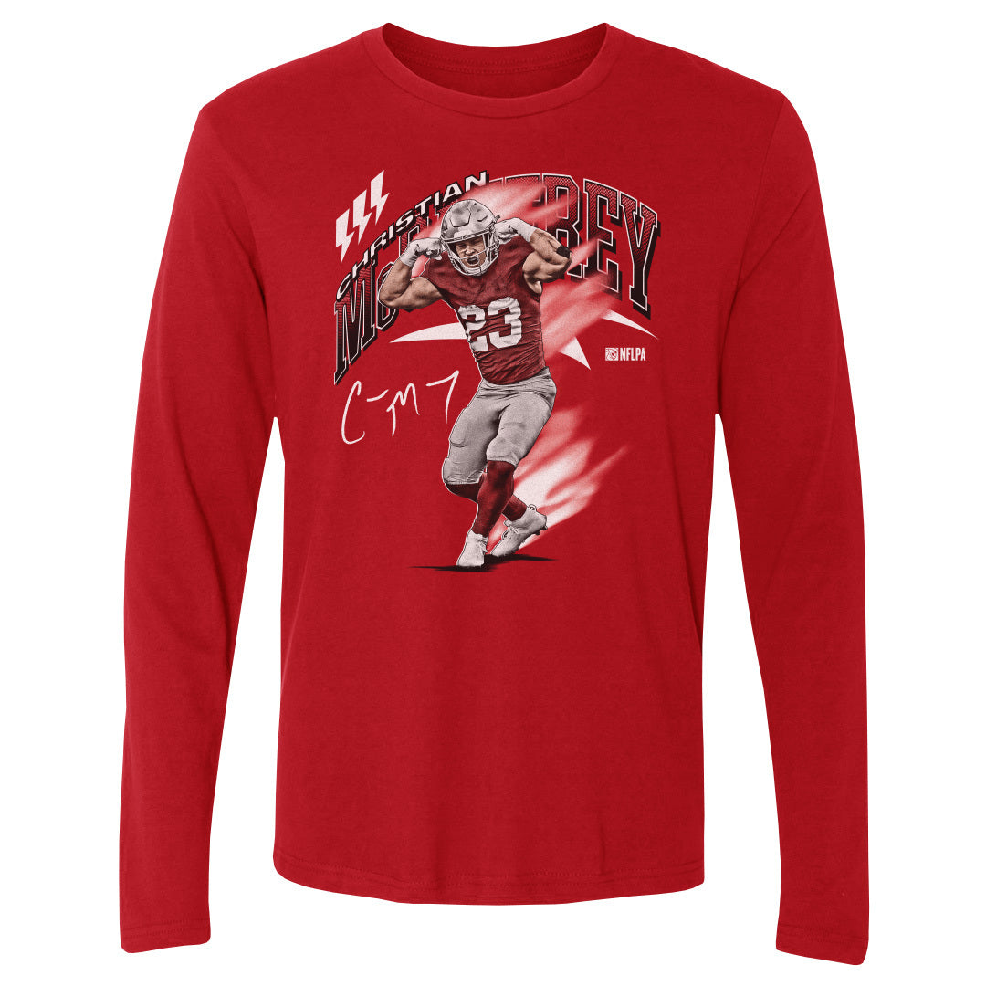 Christian McCaffrey Men&#39;s Long Sleeve T-Shirt | 500 LEVEL