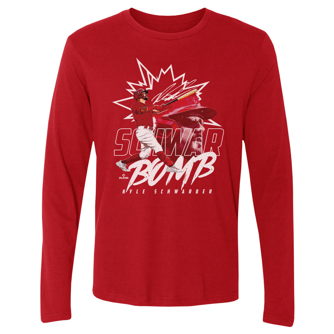 Kyle Schwarber Men&#39;s Long Sleeve T-Shirt | 500 LEVEL