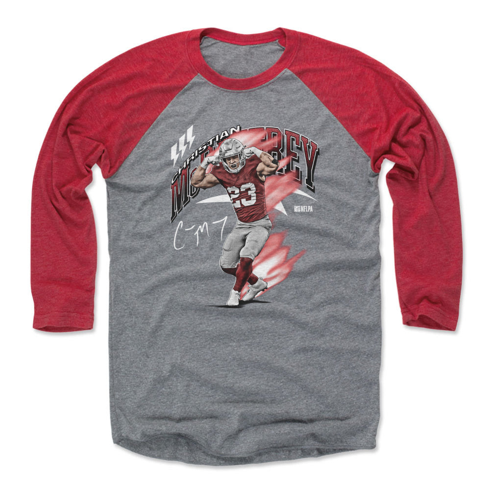 Christian McCaffrey Men&#39;s Baseball T-Shirt | 500 LEVEL