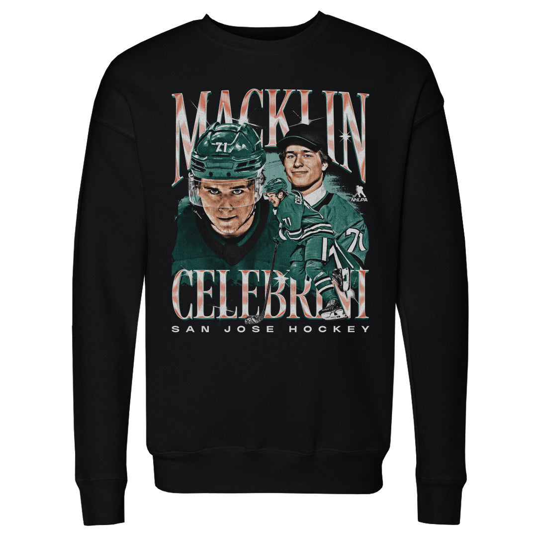 Macklin Celebrini Men&#39;s Crewneck Sweatshirt | 500 LEVEL