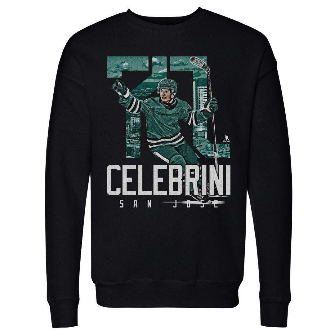 Macklin Celebrini Men&#39;s Crewneck Sweatshirt | 500 LEVEL