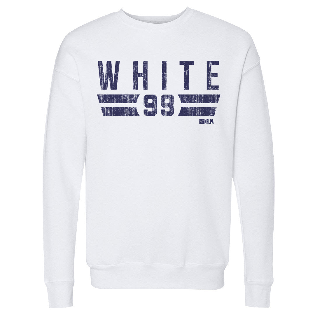 Keion White Men&#39;s Crewneck Sweatshirt | 500 LEVEL