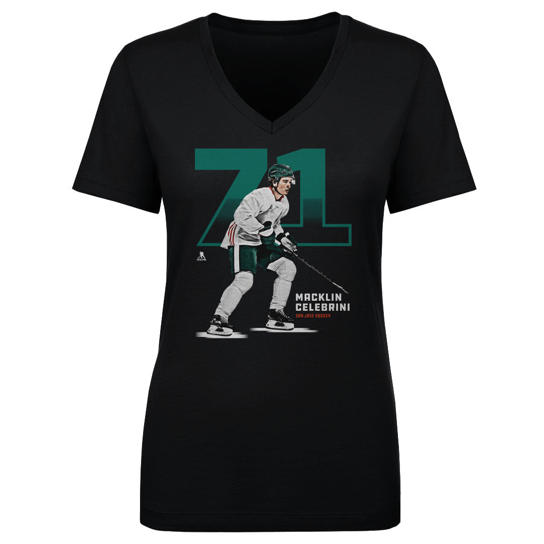 Macklin Celebrini Women&#39;s V-Neck T-Shirt | 500 LEVEL